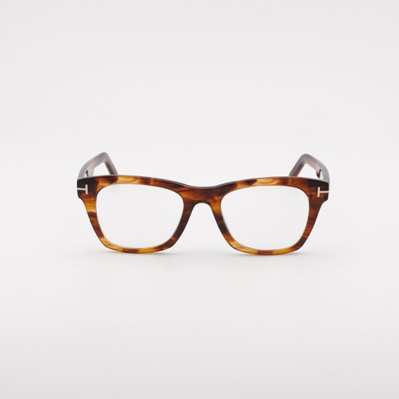 Tom Ford FT5886-B 047 Eyeglasses Light Brown 52mm Square Frame, Blue Light Block - Picture 4 of 10